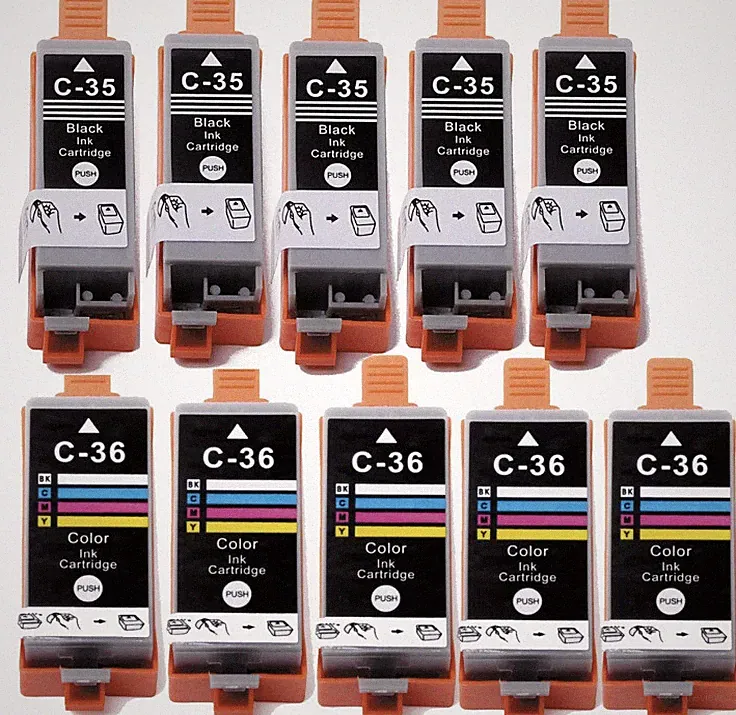 10 Pack Printer Ink Cartridges for PGI35 CLI36 Canon Pixma iP100 iP110 TR150