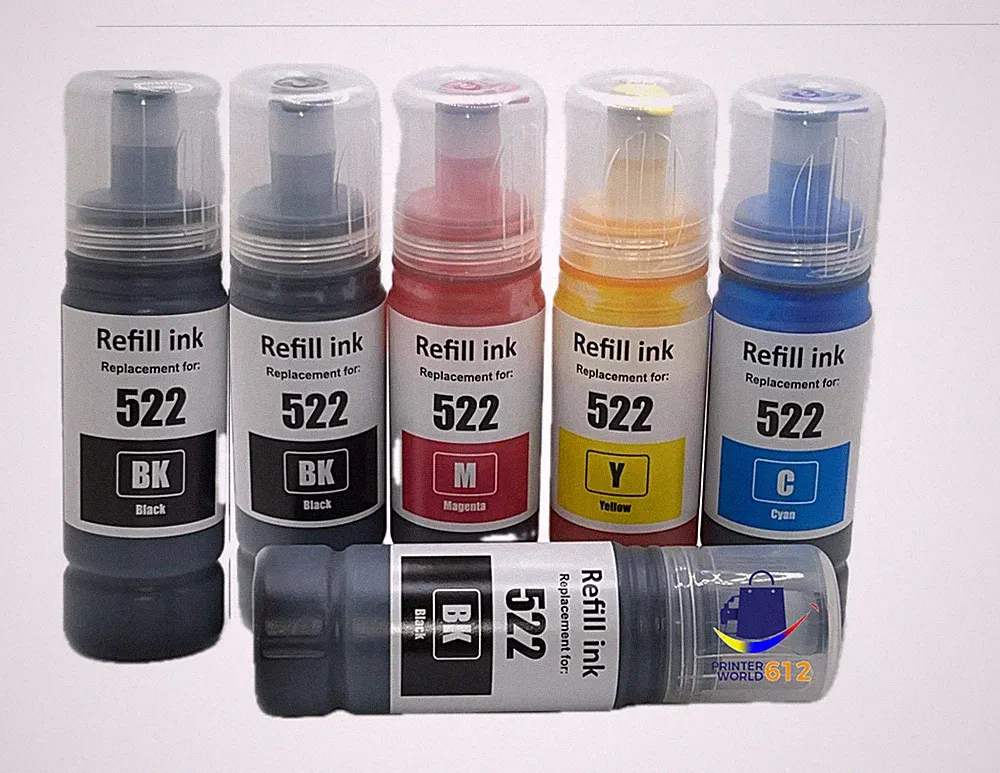 6PK Ink Compatible with Epson 522 Ecotank ET-2400 4800 2800 2803 2720 4700 NEW