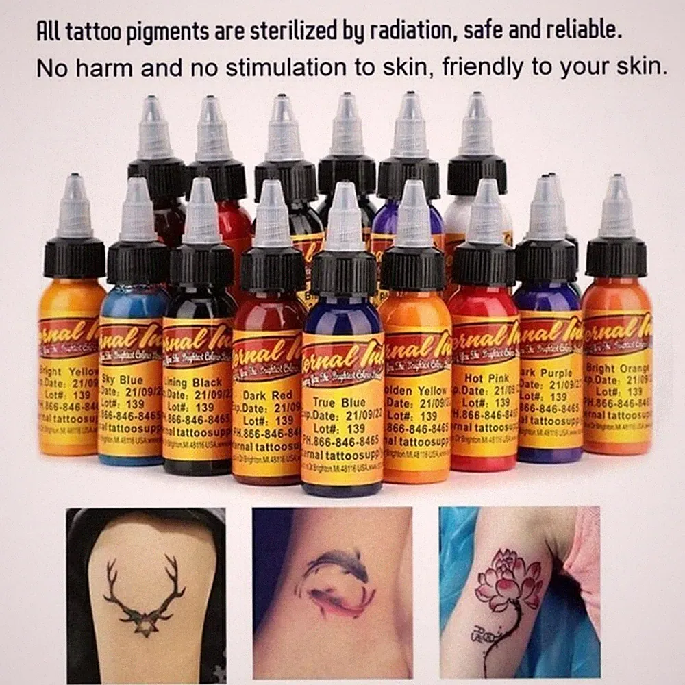 Eternal Tattoo Colored Ink 16 Colors Suit 1 Oz 30ml Bottle Professional Ink