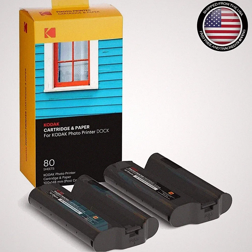 Kodak 80 Pack Photo Cartridge with D2T2 Tech - Long Lasting & Versatile Printing
