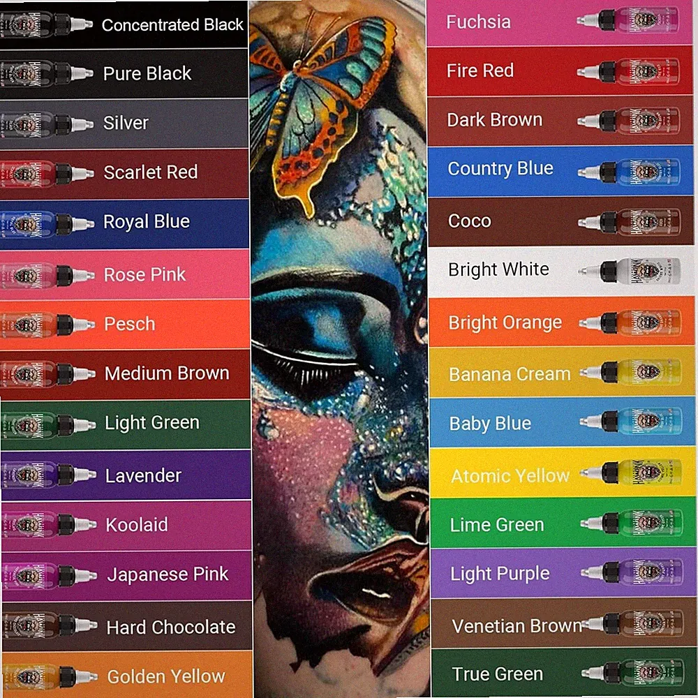 Professional Tattoo Ink Kit 28 Colors`